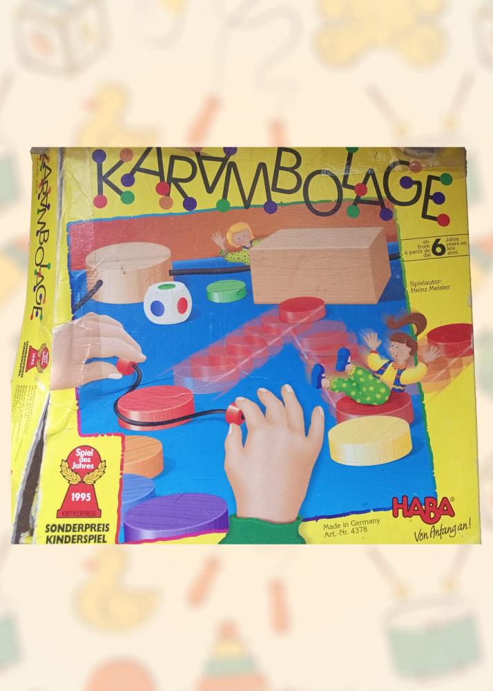 Rediscover the joy of board games with this preloved Karimbolage set. Perfect for family game nights or kids gatherings, this game is complete and in excellent condition. Enjoy hours of fun and strategic gameplay as you compete with friends and family to be the first to reach the finish line.

Dont miss out on this opportunity to own a piece of gaming history. Order your Karimbolage set today!