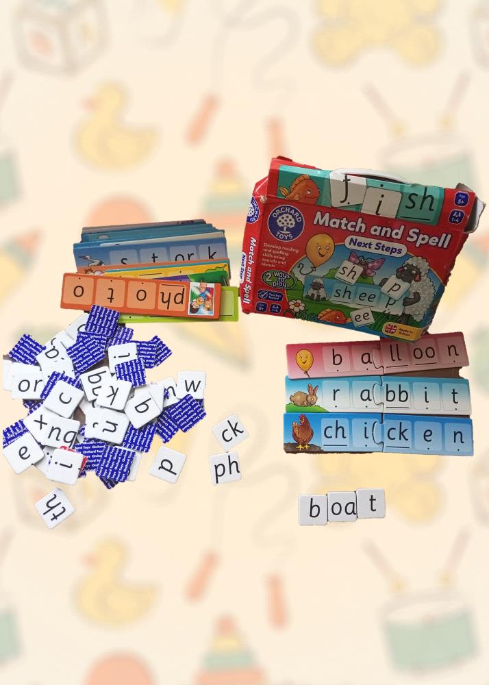 Help your child learn to read and spell with this engaging Orchard Toys Match and Spell Next Steps game. With its colorful illustrations and fun gameplay, children will enjoy developing their reading, spelling, and phonics skills.

Key features:

Two ways to play: Enjoy the game flexibility with two different playing modes.

Develops language and literacy skills: Help your child build essential language and literacy skills through interactive play.

Encourages observation skills: The game promotes observation and critical thinking.

Reinforces matching skills: Improve your child matching abilities in a fun and engaging way.

Dont miss out on this fantastic educational toy!