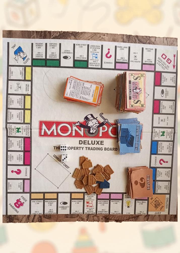 Experience the timeless fun of Monopoly with this pre-loved board game. Perfect for children of all ages, Monopoly is a classic game that teaches kids about property management, negotiation, and strategic thinking. This particular set is in excellent condition and includes all the necessary components.

Educational value: Teach your children valuable life skills while having fun.

Excellent condition: This set is complete and in great shape, ready for hours of gameplay.

Sustainable choice: Opt for a pre-loved toy and help in saving more.

Dont miss out on this opportunity to bring home the classic Monopoly board game for your family

Price: PKR 200/-