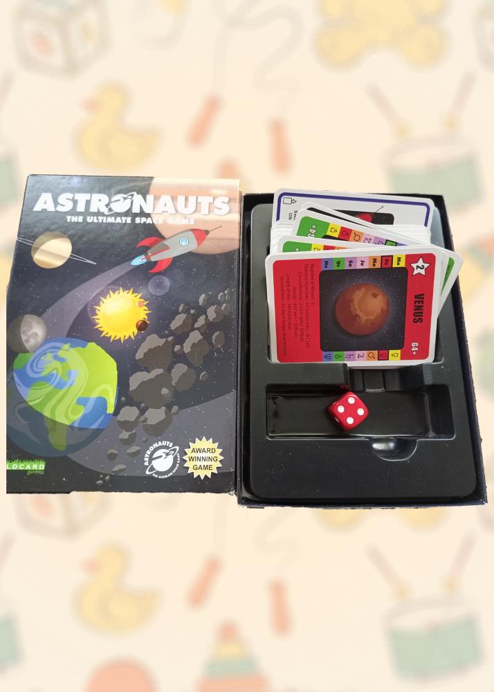 Embark on an interstellar journey with the Astronauts board game! This award-winning game is perfect for children who love space exploration and adventure. 

In this thrilling game, players race to collect the most valuable celestial objects and become the ultimate astronaut. The game includes everything you need for hours of fun, including a game board, cards, and tokens. This preloved game is complete and in excellent condition, ready for your child to enjoy.

Experience the thrill of space exploration with Astronauts!